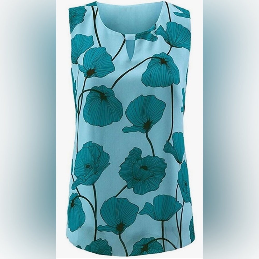 CAbi small sleeveless poppy blouse tank
